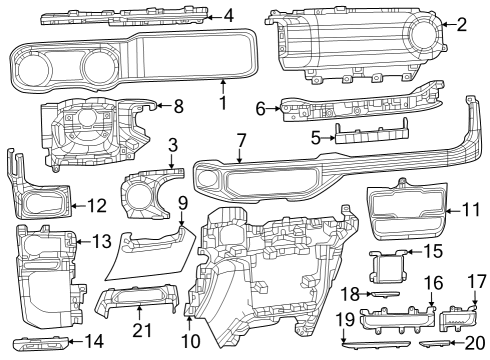 Cluster & Switches, Instrument Panel Screw-HEXAGON Head Diagram for 6105220AA