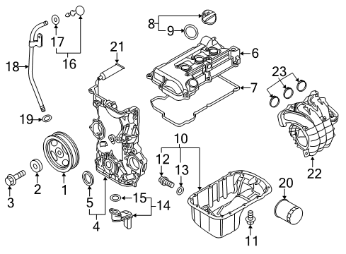 2021 Mitsubishi Mirage Filters Filter-Air Cleaner Diagram for 1500A617