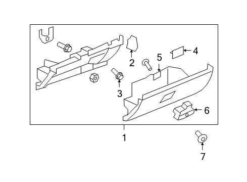 2009 Hummer H2 Glove Box Glove Box Diagram for 20925877