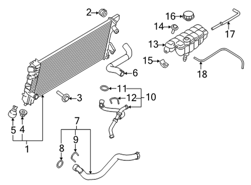 2021 Ford F-150 Radiator & Components HOSE - RADIATOR Diagram for ML3Z8260L