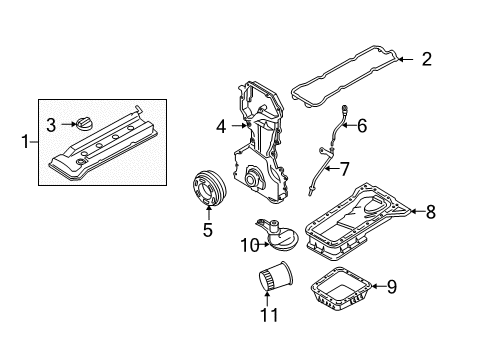 2007 Nissan Altima Filters Gauge-Oil Level Diagram for 11140JA00A