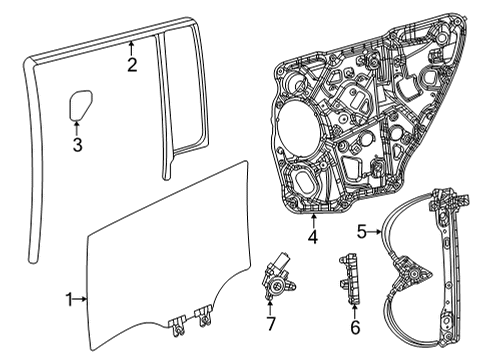 Rear Door GLASS CHANNEL Diagram for 68565737AA