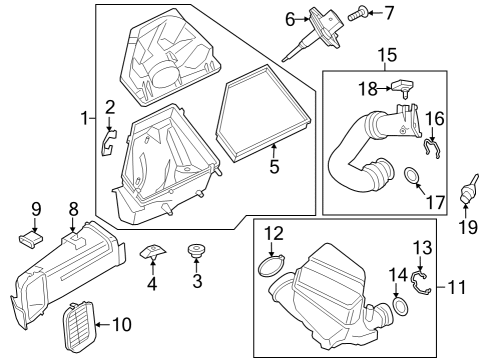 2019 BMW 330i xDrive Powertrain Control INTAKE MUFFLER Diagram for 13718580424