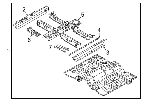 2021 Kia Sportage Floor & Sill PANEL ASSY-FLOOR, CTR Diagram for 65100D9500