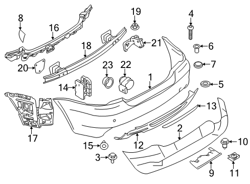 2013 BMW 135is Rear Bumper Screw Diagram for 46612315376