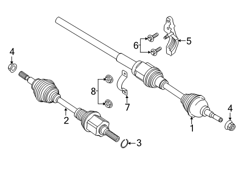 2017 Lincoln Continental Drive Axles - Front Axle Assembly Diagram for G3GZ3B436A