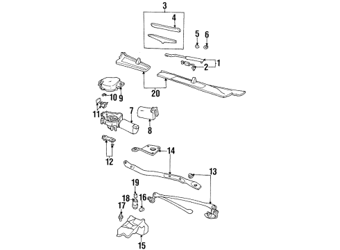 1999 Chevrolet Monte Carlo Wiper & Washer Components Washer Reservoir Diagram for 22144532