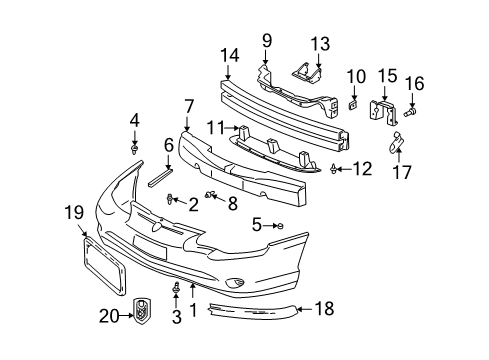 2016 Mercedes-Benz B250e Front Bumper Bumper Cover Diagram for 12335836