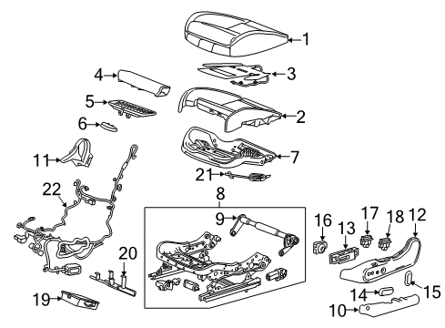 2020 Buick Regal Sportback Heated Seats Seat Cushion Pad Diagram for 39153425