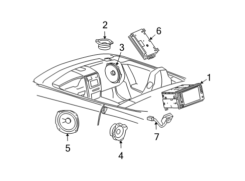 2009 Nissan Rogue Sound System Front Door Speaker Diagram for 22753191