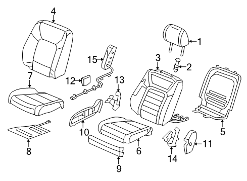 2022 Honda Pilot Passenger Seat Components Cover, Right Front Seat Cushion Trim (Deep Black) (Leather) Diagram for 81131TG7A32ZB