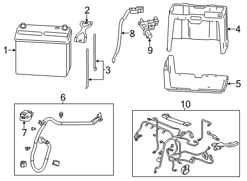 2012 Honda Civic Battery Battery (44B19L-S) Diagram for 31500SNC00100M