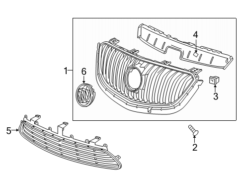 2017 Buick Envision Grille & Components Emblem Diagram for 23286071