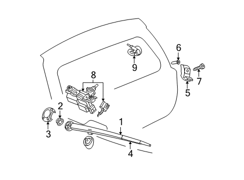 2007 Jeep Commander Wiper & Washer Components Cap-WIPER Arm Nut Diagram for 55156514AC