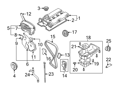 2002 Hyundai Santa Fe Filters Oil Level Gauge Guide Diagram for 2662038056