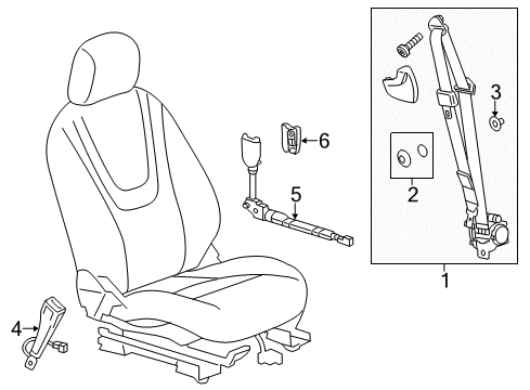2011 Chevrolet Volt Seat Belt Tensioner Diagram for 19257498