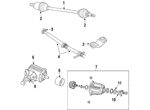 2005 Chrysler Pacifica Rear Axle Shafts & Joints, Differential, Drive Axles, Propeller Shaft Drive Shaft Diagram for 4641968AJ