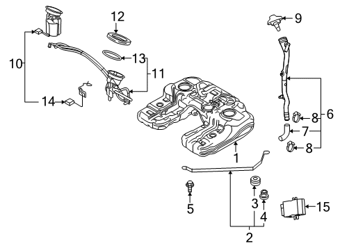 2011 BMW X6 Senders Fuel Tank Diagram for 16117245946