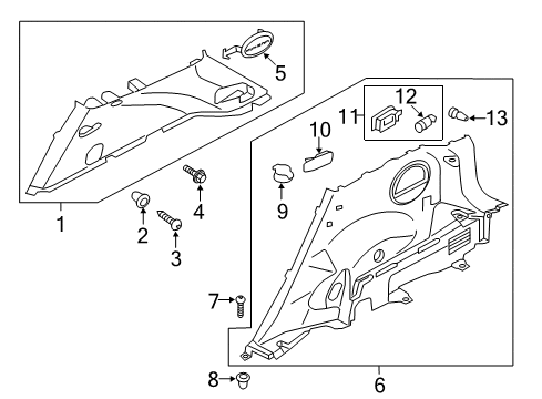 2015 Kia Sportage Bulbs Cover-Rear Pillar Blank Diagram for 858623W200ED