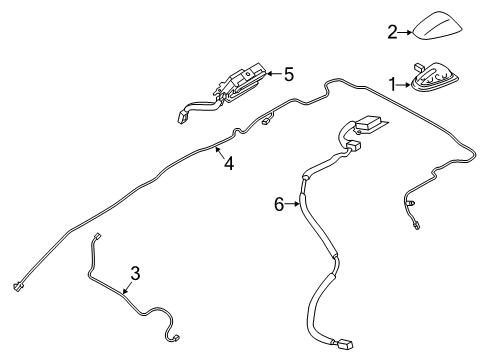 2022 Nissan Armada Antenna & Radio Cover-Antenna Base Diagram for 282281A60C