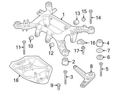 Suspension Mounting - Rear RADIUS ROD, FRONT LEFT Diagram for 33306885045