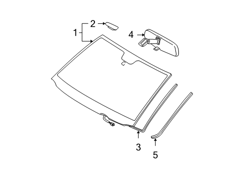 2011 Toyota Tundra Windshield Glass, Reveal Moldings Wire Shield Diagram for 878180C011