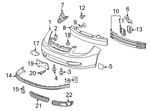 2008 Chevrolet Cobalt Front Bumper Lower Deflector Diagram for 15773839