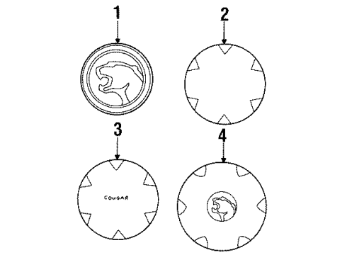1999 Mercury Cougar Wheel Covers & Trim Wheel Cap Diagram for F8RZ1130FA