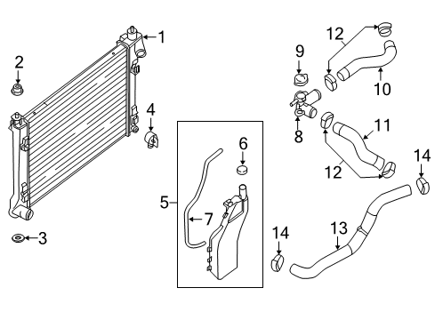 2017 Nissan Sentra Radiator & Components Hose-Reservoir Tank Diagram for 217413SH0A