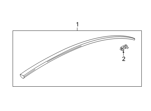 2008 Hyundai Tiburon Exterior Trim - Roof Clip-Roof Garnish Mounting Diagram for 872552C000