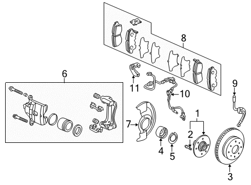 2001 Honda Accord Anti-Lock Brakes Modulator Diagram for 57110S0K013RM
