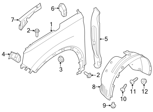 2022 Hyundai Santa Fe Fender & Components Panel Assembly-Fender, LH Diagram for 66310S2000