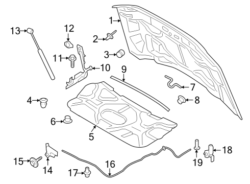 Hood & Components Door Shell Bumper Diagram for W718672S300