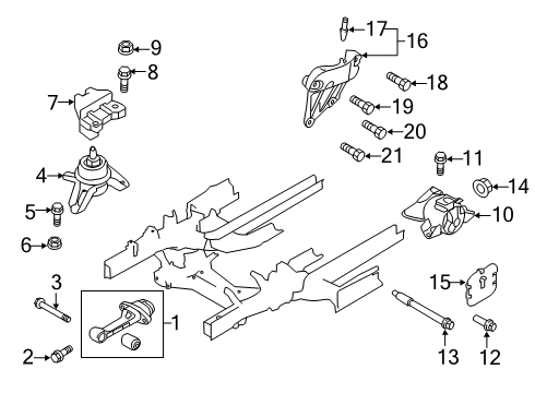 2018 Kia Sportage Engine & Trans Mounting Bolt Diagram for 21891C1000