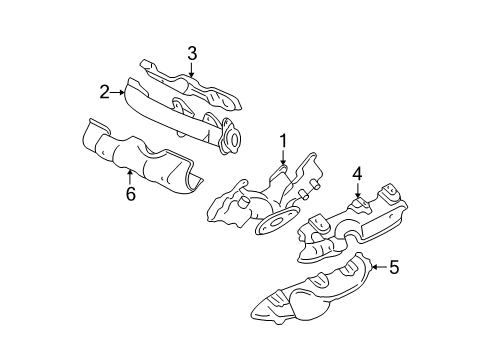 2006 Buick Rendezvous Exhaust Manifold Engine Exhaust Manifold Diagram for 12571075