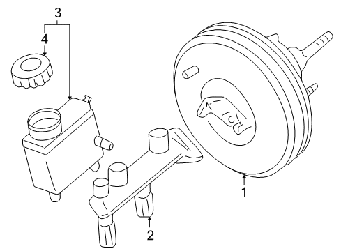 2002 Ford Expedition Dash Panel Components Booster Assembly Diagram for 2L1Z2005BB