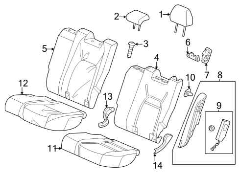 Rear Seat Components Bolt-Washer (8X22) Diagram for 90101SAA000