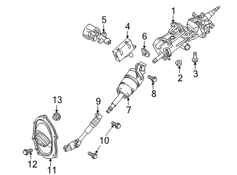 2016 Lexus LX570 Steering Column & Wheel, Steering Gear & Linkage Damper Nut Diagram for 9415181000