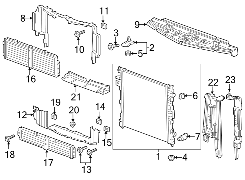 2020 Chevrolet Traverse Radiator & Components RADIATOR ASM-ENG Diagram for 86801855