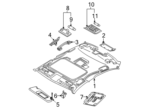 2010 BMW M3 Interior Trim - Roof Bracket, Left Diagram for 51167117615