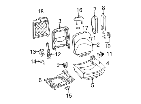 2005 Mercury Grand Marquis Front Seat Components Seat Cushion Pad Diagram for 5W7Z54632A22DA