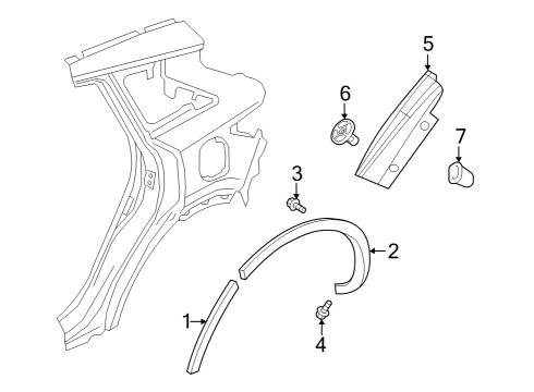 2019 Infiniti QX50 Moulding-Fillet, Rear RH Diagram for 788605NA1A