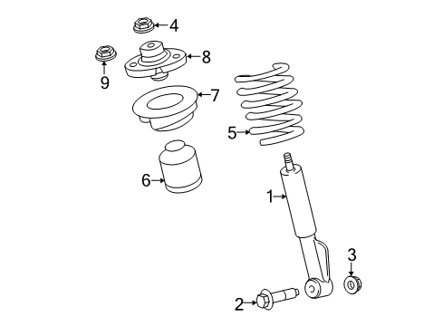 2010 Lincoln Navigator Struts & Components - Front Strut Diagram for 8L1Z18124A