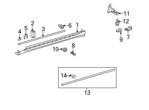 2011 Lexus IS250 Exterior Trim - Pillars, Rocker & Floor Protector, Rocker Panel MOULDING Diagram for 7586130131