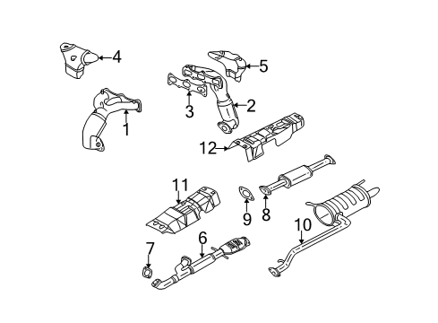 2004 Kia Optima Exhaust Components Protector-Heat, LH Diagram for 2852537153DS