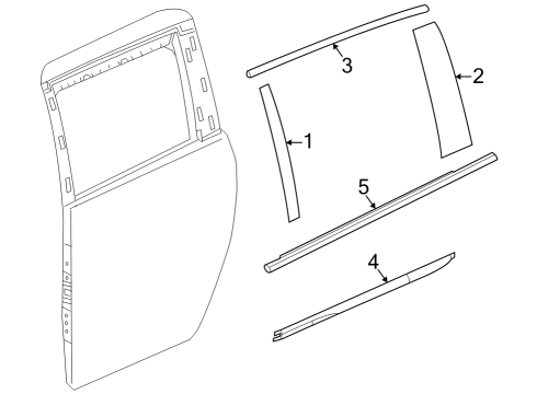 2021 Chrysler Voyager Exterior Trim - Side Door W/STRIP-Rear Door Belt Outer Diagram for 68188798AF