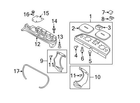 2003 Infiniti G35 Interior Trim - Rear Body Clip-Trim Diagram for 0155308321