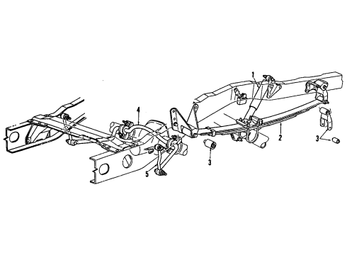 1990 Ford Bronco II Rear Suspension Components, Axle Housing, Stabilizer Bar Stabilizer Bar Diagram for E9TZ5A772C