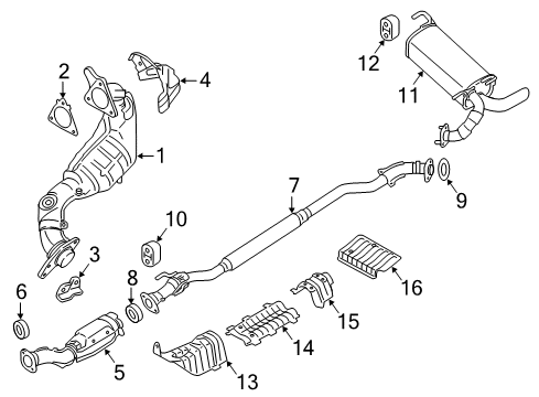 2013 Nissan Juke Exhaust Components GUSSET Diagram for 208171KC0C