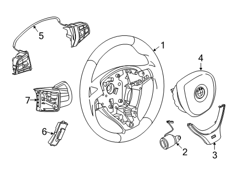 2016 BMW 535d Steering Column & Wheel, Steering Gear & Linkage Set Of Rocker Switches Diagram for 61319282644
